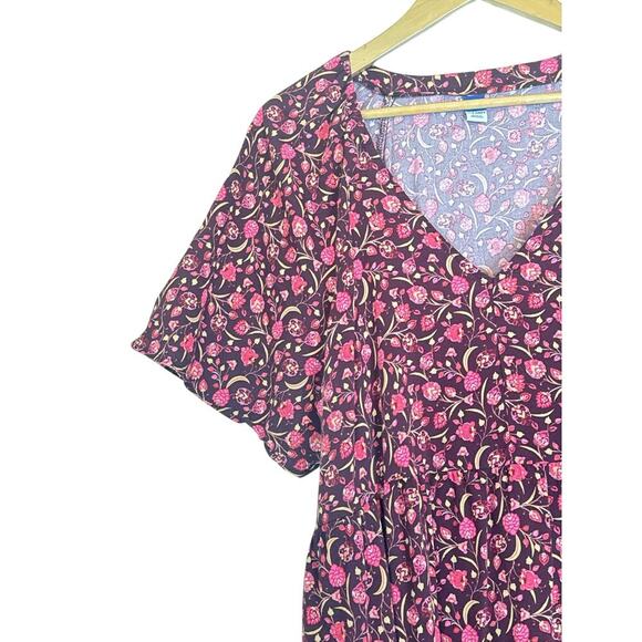 Old Navy Women's Whimsical Boho V-Neck Floral Swing Mini Dress Size XL Multi - Picture 4 of 10